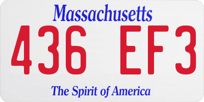 MA license plate 436EF3