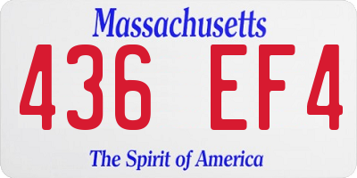 MA license plate 436EF4