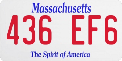 MA license plate 436EF6
