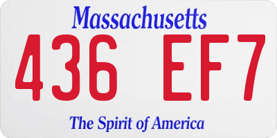 MA license plate 436EF7