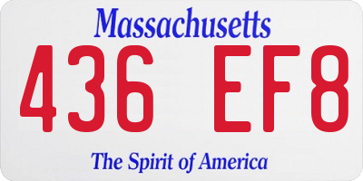 MA license plate 436EF8