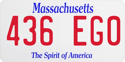 MA license plate 436EG0