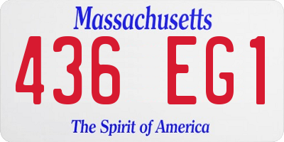 MA license plate 436EG1