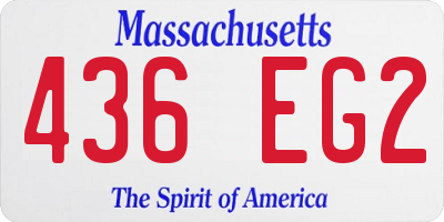 MA license plate 436EG2