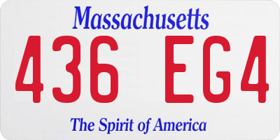 MA license plate 436EG4