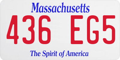MA license plate 436EG5