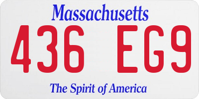 MA license plate 436EG9