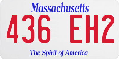 MA license plate 436EH2