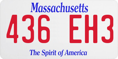 MA license plate 436EH3
