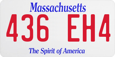 MA license plate 436EH4