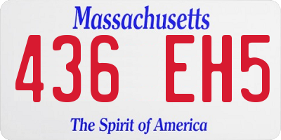 MA license plate 436EH5