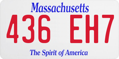 MA license plate 436EH7