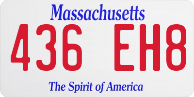 MA license plate 436EH8