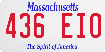MA license plate 436EI0