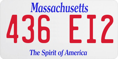 MA license plate 436EI2