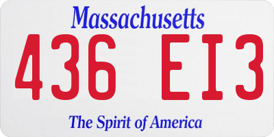 MA license plate 436EI3