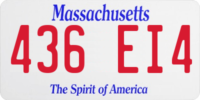 MA license plate 436EI4
