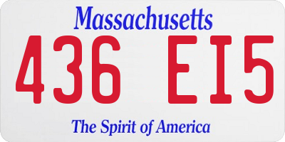 MA license plate 436EI5