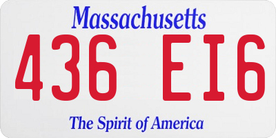 MA license plate 436EI6