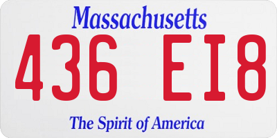 MA license plate 436EI8