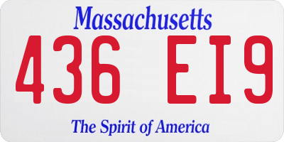 MA license plate 436EI9