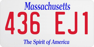 MA license plate 436EJ1
