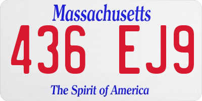 MA license plate 436EJ9