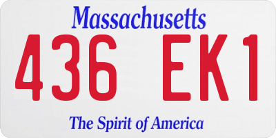 MA license plate 436EK1