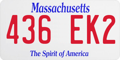 MA license plate 436EK2