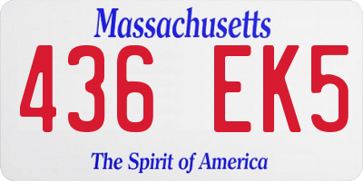 MA license plate 436EK5