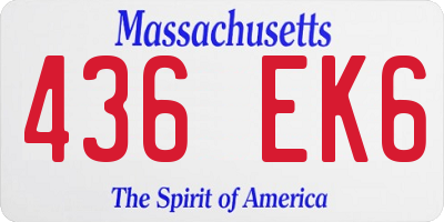 MA license plate 436EK6