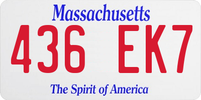 MA license plate 436EK7
