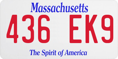 MA license plate 436EK9