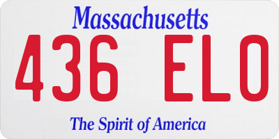MA license plate 436EL0