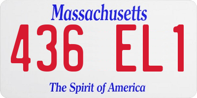 MA license plate 436EL1