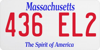MA license plate 436EL2