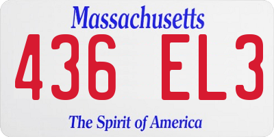 MA license plate 436EL3