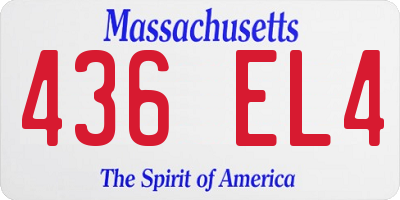 MA license plate 436EL4