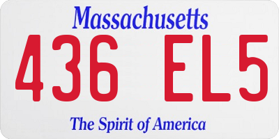 MA license plate 436EL5