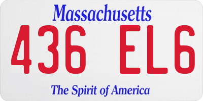MA license plate 436EL6