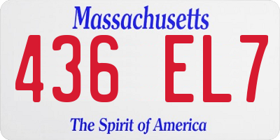 MA license plate 436EL7