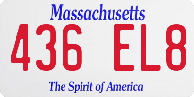 MA license plate 436EL8