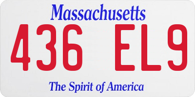 MA license plate 436EL9
