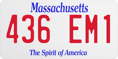 MA license plate 436EM1
