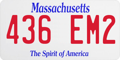 MA license plate 436EM2