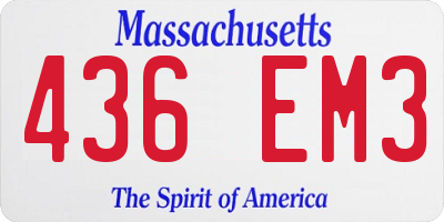MA license plate 436EM3