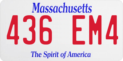 MA license plate 436EM4