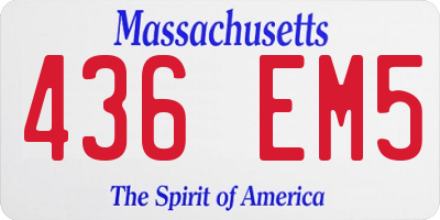MA license plate 436EM5