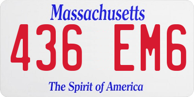 MA license plate 436EM6