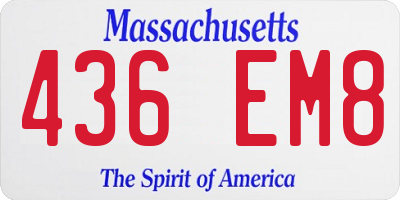 MA license plate 436EM8